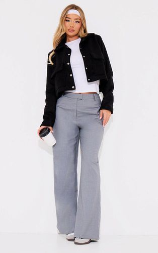 Womens Wool Look Structured Shoulder Boxy Crop Jacket - XS - NastyGal UK (+IE) - Modalova