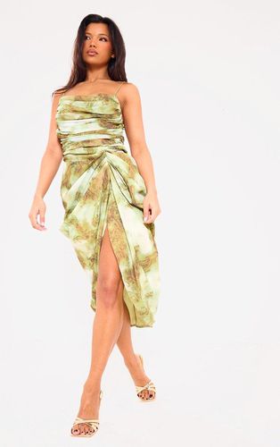 Womens Print Chiffon Ruched Drape Midi Dress - 16 - NastyGal UK (+IE) - Modalova