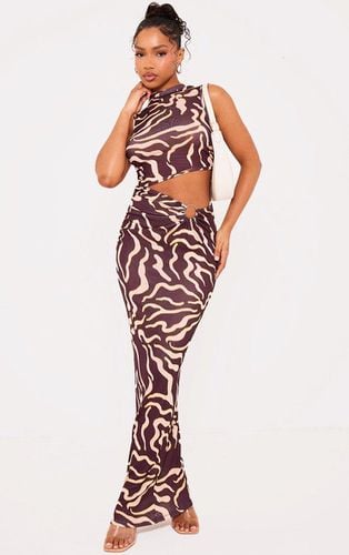 Womens Print Mesh High Neck Sleeveless Maxi Dress - 4 - NastyGal UK (+IE) - Modalova