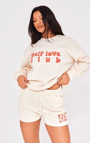 Womens Cream Self Love Club Slogan Puff Print Oversized Sweatshirt - - XS - NastyGal UK (+IE) - Modalova