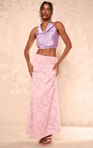 Womens Dusty Pink Distressed Floral Woven Maxi Skirt - - 4 - NastyGal UK (+IE) - Modalova