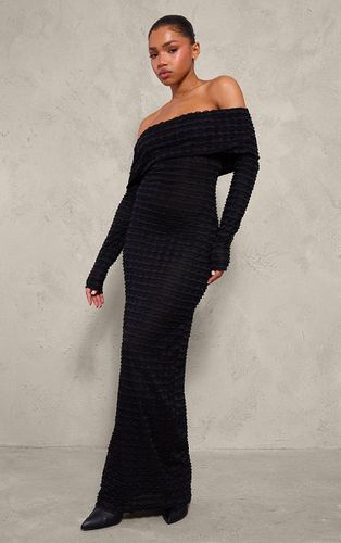 Womens Textured Ruffle Bardot Maxi Dress - 6 - NastyGal UK (+IE) - Modalova