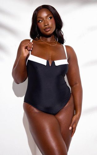 Womens Plus Contrast Fold Over Swimsuit - 16 - NastyGal UK (+IE) - Modalova