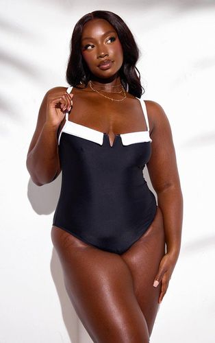 Womens Plus Contrast Fold Over Swimsuit - 18 - NastyGal UK (+IE) - Modalova