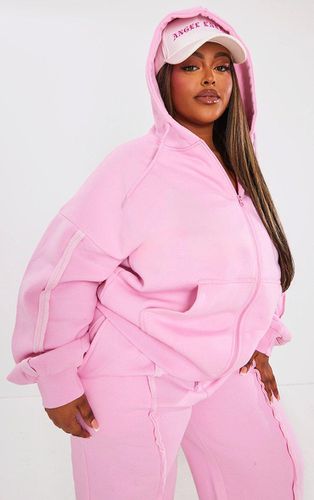 Womens Plus Light Pink Oversized Zip Through Seam Detail Hoodie - - XL - NastyGal UK (+IE) - Modalova