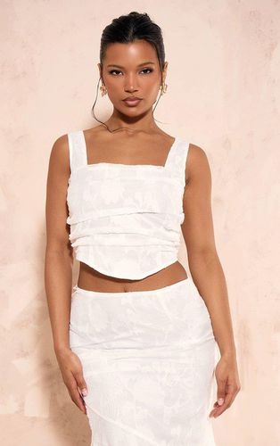 Womens Textured Woven Square Neck Ruched Front Corset - 6 - NastyGal UK (+IE) - Modalova