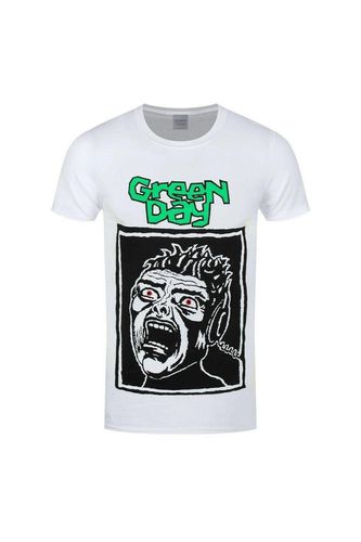Screaming Face T-Shirt - White - S - Green Day - Modalova