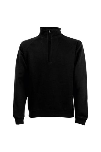 Zip Neck Sweatshirt - Black - 4XL - Fruit of the Loom - Modalova