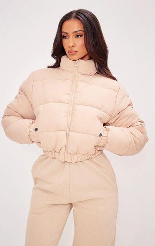 Womens Petite Stone Peach Skin Cropped Bubble Puffer Jacket - - 12 - NastyGal UK (+IE) - Modalova