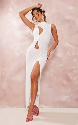 Womens Burnout Mesh Twist Detail Cut Out Maxi Dress - 14 - NastyGal UK (+IE) - Modalova