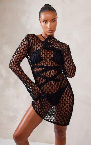Womens Long Sleeve Crochet Floaty Mini Dress - XS - NastyGal UK (+IE) - Modalova