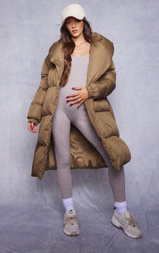Womens Maternity Khaki Oversized Belted Longline Puffer - - 8 - NastyGal UK (+IE) - Modalova