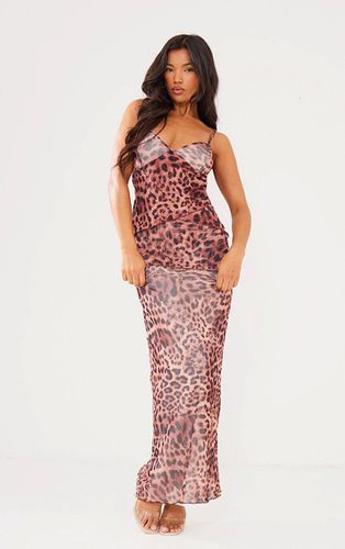 Womens Leopard Mesh Raw Hem Tiered Maxi Dress - 10 - NastyGal UK (+IE) - Modalova
