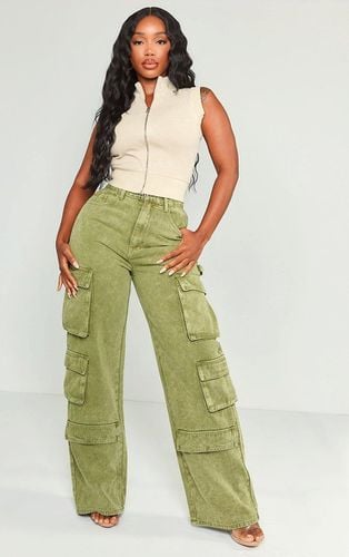 Womens Shape Dark Vintage Pocket Wide Leg Cargo Jeans - 12 - NastyGal UK (+IE) - Modalova