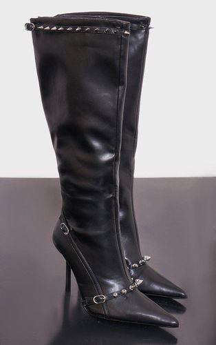 Womens Spike Detail Point Toe Knee Boots - 3 - NastyGal UK (+IE) - Modalova