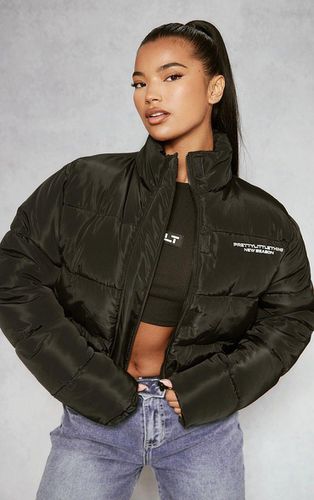 Womens Slogan Cropped Puffer Coat - XL - NastyGal UK (+IE) - Modalova