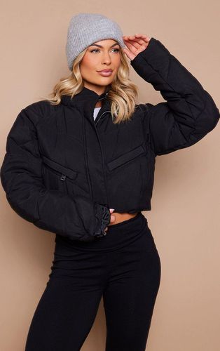 Womens Peached Shell Zip Front Oversized Cropped Puffer Jacket - L - NastyGal UK (+IE) - Modalova