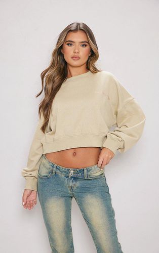 Womens Pebble Washed Embroidered Crop Sweatshirt - - XL - NastyGal UK (+IE) - Modalova