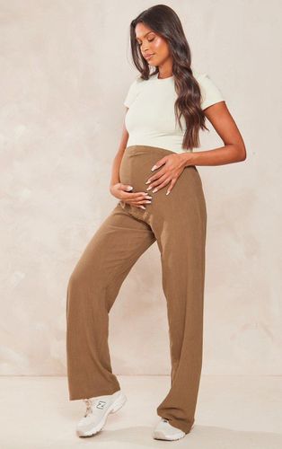 Womens Maternity Khaki Linen Look Wide Leg Trousers - - 6 - NastyGal UK (+IE) - Modalova