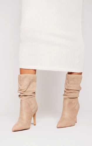 Womens Truffle Faux Suede Point Toe Ruched High Heeled Ankle Boots - - 3 - NastyGal UK (+IE) - Modalova