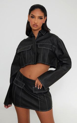 Womens Faux Leather Boxy Cropped Pocket Detail Jacket - 4 - NastyGal UK (+IE) - Modalova