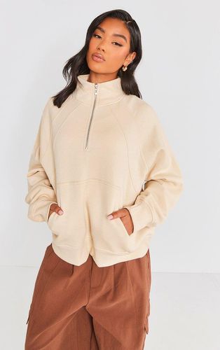 Womens Cream Panel Detail Zip Up Pocket Sweatshirt - - XS - NastyGal UK (+IE) - Modalova