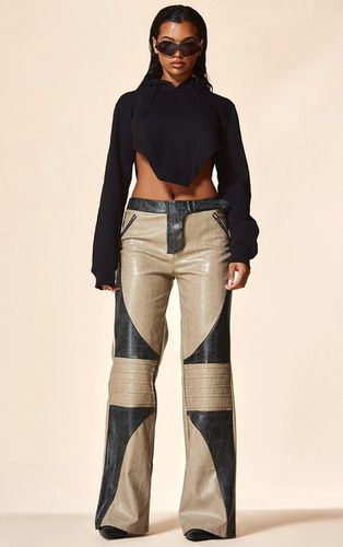 Womens PLT Label Stone Biker Detail Faux Leather Trousers - - 4 - NastyGal UK (+IE) - Modalova