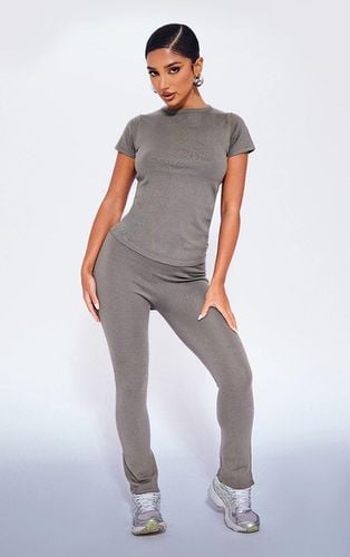 Womens Petite Dark Olive Knitted Flared Trousers - - 12 - NastyGal UK (+IE) - Modalova