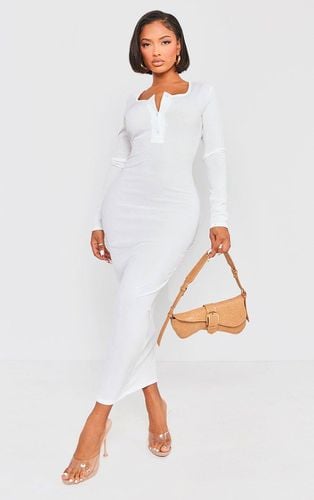 Womens Shape Ribbed Button Front Long Sleeve Midaxi Dress - 6 - NastyGal UK (+IE) - Modalova