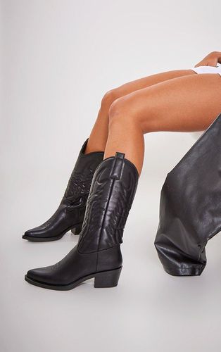 Womens Faux Leather Point Toe Knee High Western Boots - 5 - NastyGal UK (+IE) - Modalova
