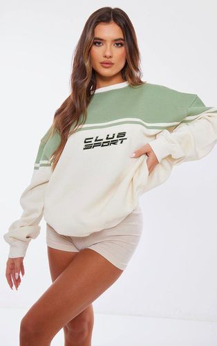 Womens Cream Club Sport Embroidered Oversized Sweatshirt - - L - NastyGal UK (+IE) - Modalova