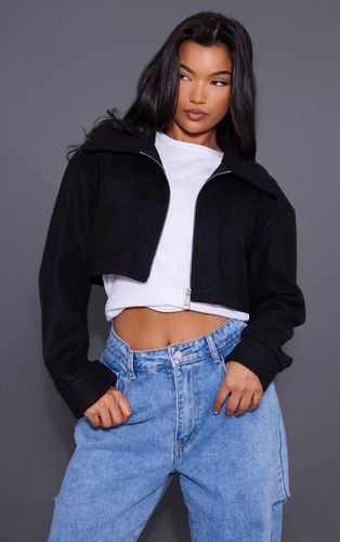 Womens Wool Look Pocket Detail Cropped Jacket - 6 - NastyGal UK (+IE) - Modalova