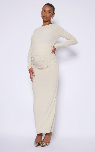 Womens Maternity Stone Soft Touch Ruched Maxi Dress - - 6 - NastyGal UK (+IE) - Modalova