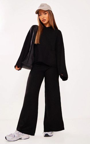 Womens Petite Luxe Knit Wide Leg Trousers - L - NastyGal UK (+IE) - Modalova