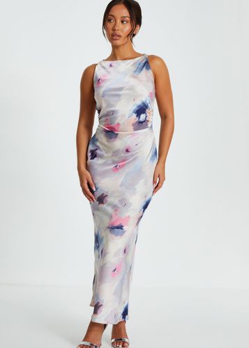 Womens Petite Marble Twist Maxi Dress - - 12 - Quiz - Modalova