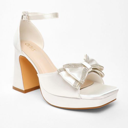 Womens Satin Bow Front Platform Heeled Sandals - - 5 - NastyGal UK (+IE) - Modalova