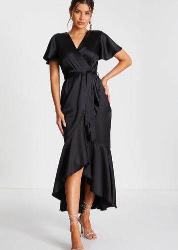 Womens Satin Wrap Maxi Dress - - 14 - NastyGal UK (+IE) - Modalova