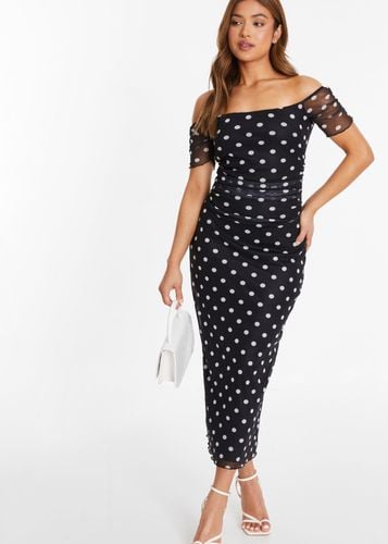 Womens Petite Polka Dot Bardot Midaxi Dress - - 16 - NastyGal UK (+IE) - Modalova
