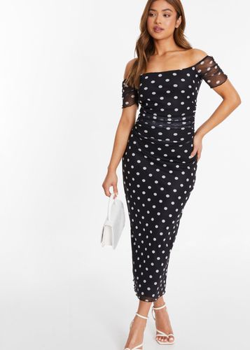 Womens Petite Polka Dot Bardot Midaxi Dress - - 6 - NastyGal UK (+IE) - Modalova