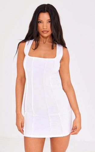 Womens Cream Seam Detail Square Neck Bodycon Dress - - 14 - NastyGal UK (+IE) - Modalova