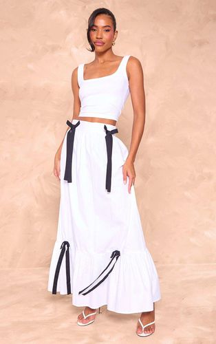 Womens Cotton Poplin Bow Detail Maxi Skirt - 4 - NastyGal UK (+IE) - Modalova