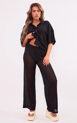 Womens Textured Wide Leg Trousers - 6 - NastyGal UK (+IE) - Modalova