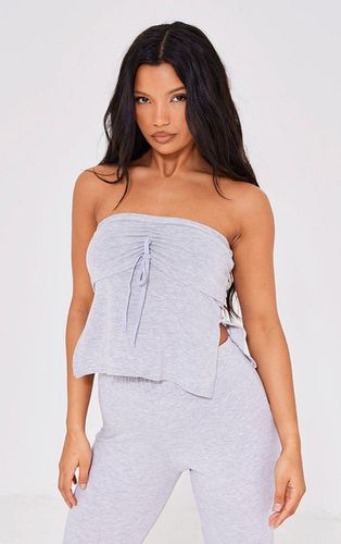 Womens Marl Jersey Ruched Front Bandeau Top - 8 - NastyGal UK (+IE) - Modalova
