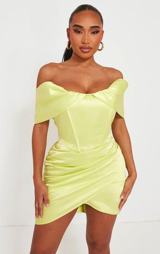 Womens Shape Lime Ruched Corset Detail Bardot Bodycon Dress - - 6 - NastyGal UK (+IE) - Modalova