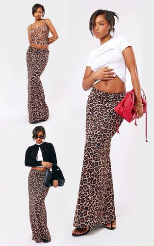 Womens Leopard Printed Lined Mesh Maxi Skirt - - 4 - NastyGal UK (+IE) - Modalova