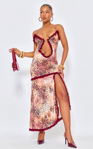 Womens Printed Cut Out Cami Split Hem Maxi Dress - 16 - NastyGal UK (+IE) - Modalova
