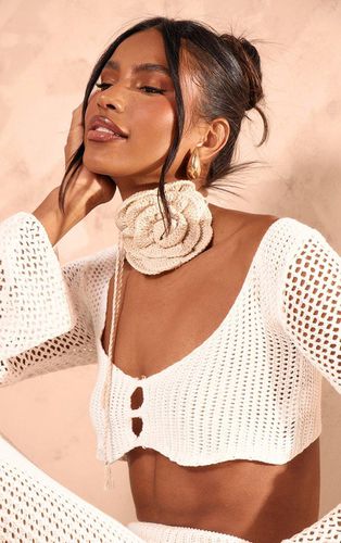 Womens Cream Knitted Corsage Neck Tie - - One Size - NastyGal UK (+IE) - Modalova