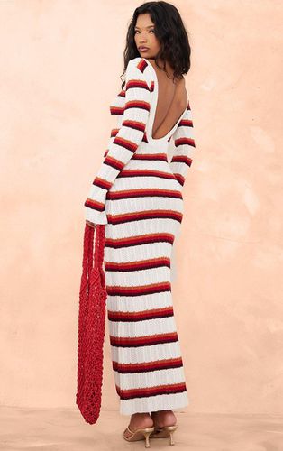 Womens Cream Wide Rib Knit Striped Long Sleeve Maxi Dress - - XS - NastyGal UK (+IE) - Modalova