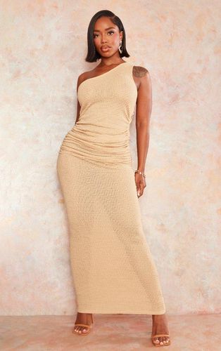 Womens Shape Mocha Sheer Textured One Shoulder Cut Out Waist Maxi Dress - - 8 - NastyGal UK (+IE) - Modalova