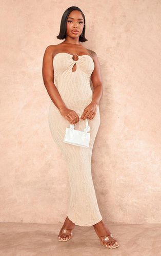 Womens Shape Sand Textured Ring Bandeau Midaxi Dress - - 6 - NastyGal UK (+IE) - Modalova